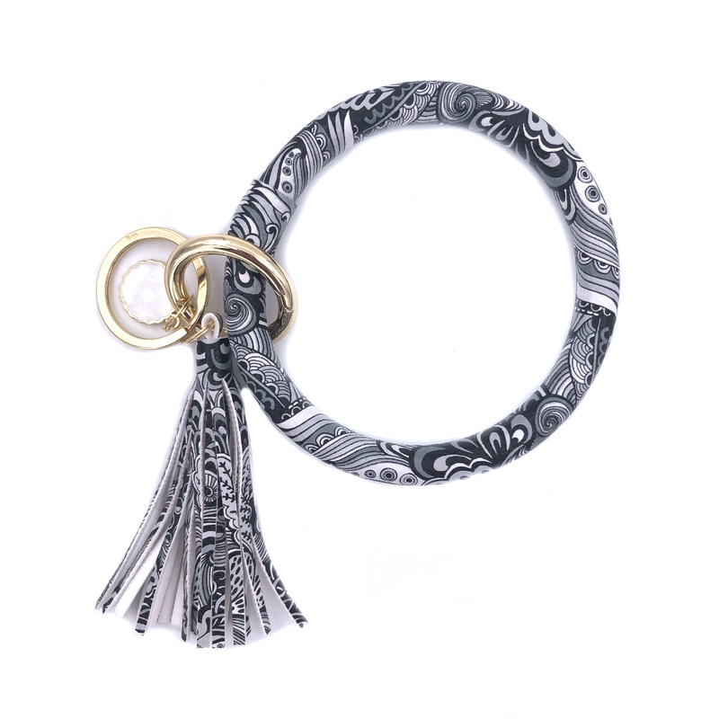 KC-8845 Black White Feather Key Chain