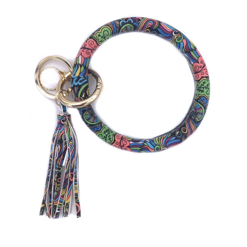 KC-8845 Peach Green Feather Key Chain