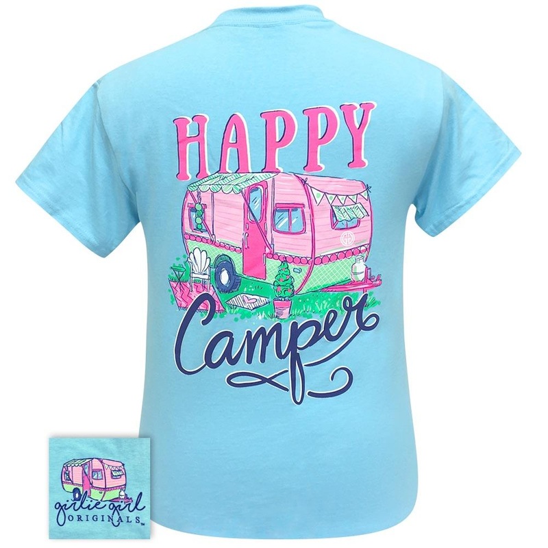 Happy Camper-Sky Blue SS-2258|Sky Blue|Youth Small|Youth Medium|Youth Large|Adult Small|Adult Large|Adult X Large|Adult XX Large|Adult XXX Large|Adult Medium