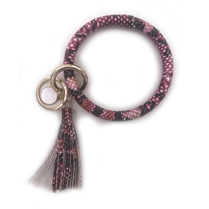 KC-8845 Pink Snake Wristlet Key Chain
