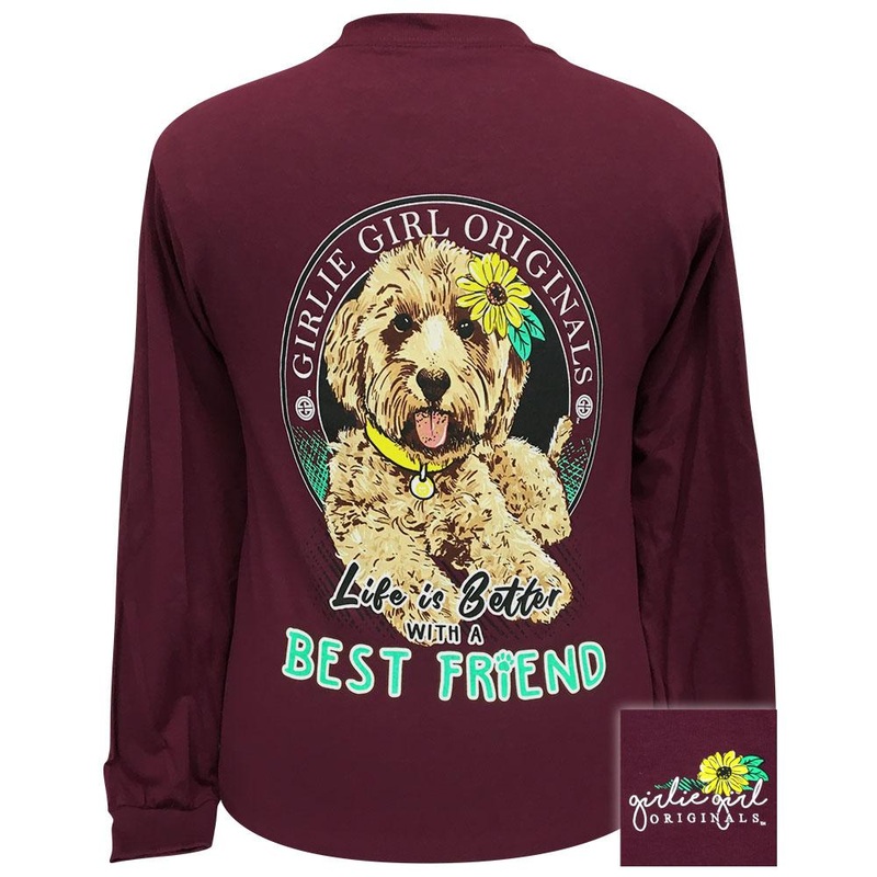 Best Friend-Maroon LS-2346|Maroon|Youth Small|Youth Medium|Youth Large|Adult Small|Adult Medium|Adult X Large|Adult XX Large|Adult XXX Large|Adult Large