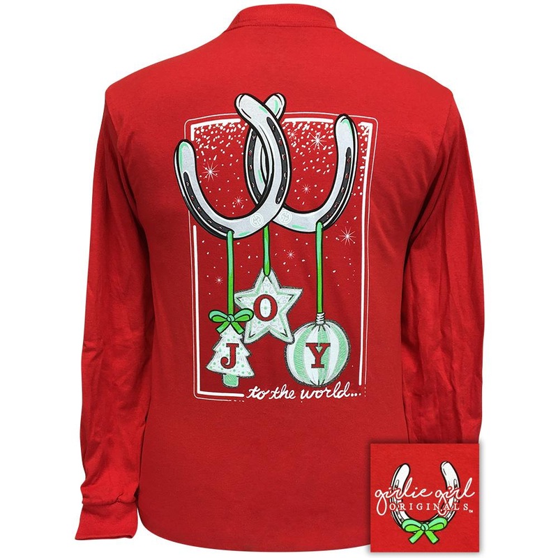 Horseshoe Joy-Red LS-2325|Red|Youth Small|Youth Medium|Youth Large|Adult Small|Adult Medium|Adult Large|Adult X Large|Adult XX Large|Adult XXX Large
