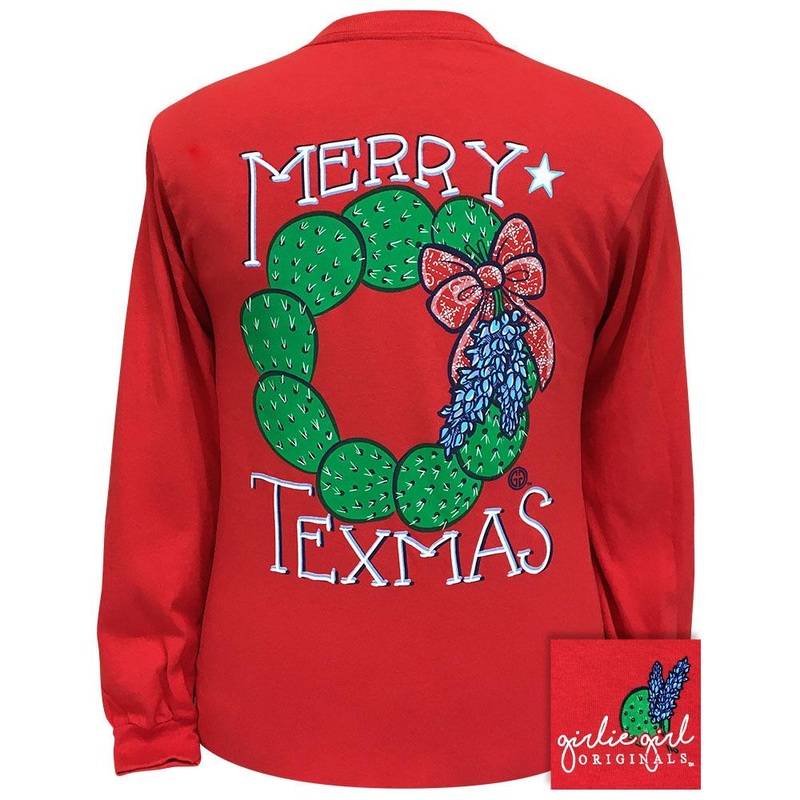 Merry Texmas-Red LS-2328|Red|Youth Small|Youth Medium|Youth Large|Adult Small|Adult Medium|Adult Large|Adult X Large|Adult XX Large|Adult XXX Large