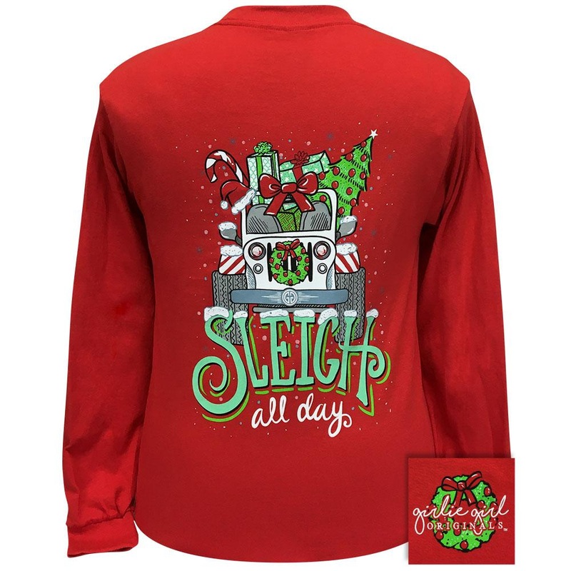 Sleigh All Day Red LS-2329|Red|Youth Small|Youth Medium|Youth Large|Adult Small|Adult Medium|Adult Large|Adult X Large|Adult XX Large|Adult XXX Large