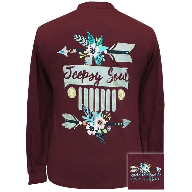 Jeepsy Soul 2-Maroon LS-2155|Maroon|Adult Small|Adult Medium|Adult Large|Adult X Large|Adult XX Large|Adult XXX Large