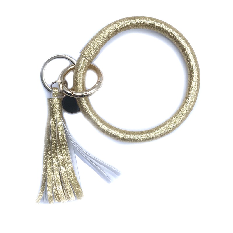 KC-8845 Gold Glitter Wristlet Key Chain