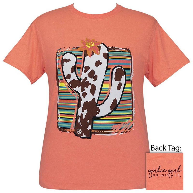 Serape Cactus Cow  – Retro Heather Coral SS-2400