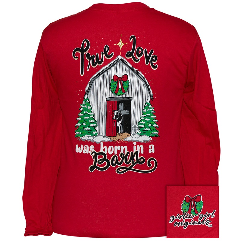 Born in a Barn – Red LS-2431|Youth Small|Youth Medium|Youth Large|Adult Small|Adult Medium|Adult Large|Adult X-Large|Adult XX-Large|Adult XXX-Large