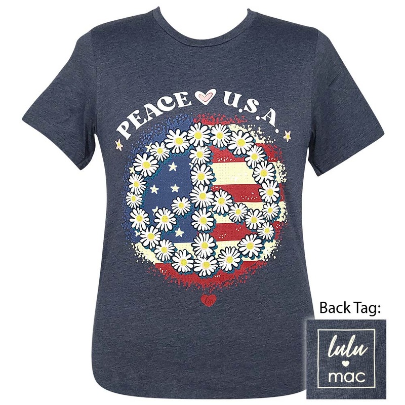 Lulu Mac – Peace USA – Heather Navy SS – LM74