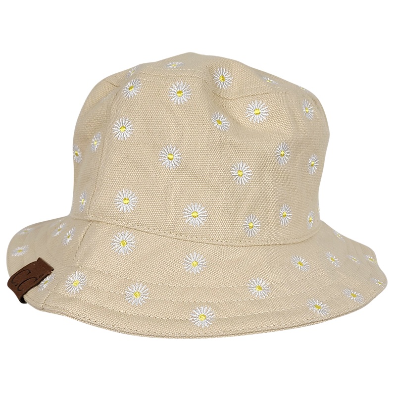 KB-005 C.C Daisy Rain Bucket Hat Beige