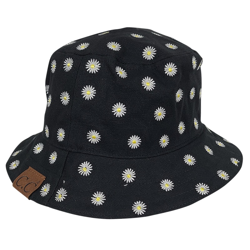 KB-005 C.C Daisy Rain Bucket Hat Black