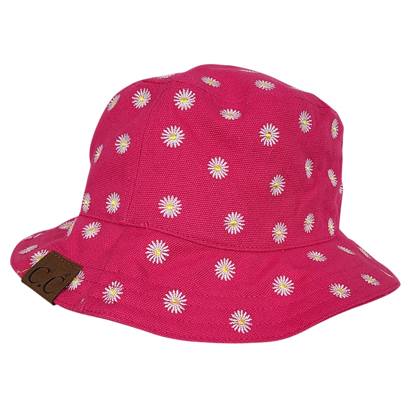 KB-005 C.C Daisy Rain Bucket Hat Hot Pink