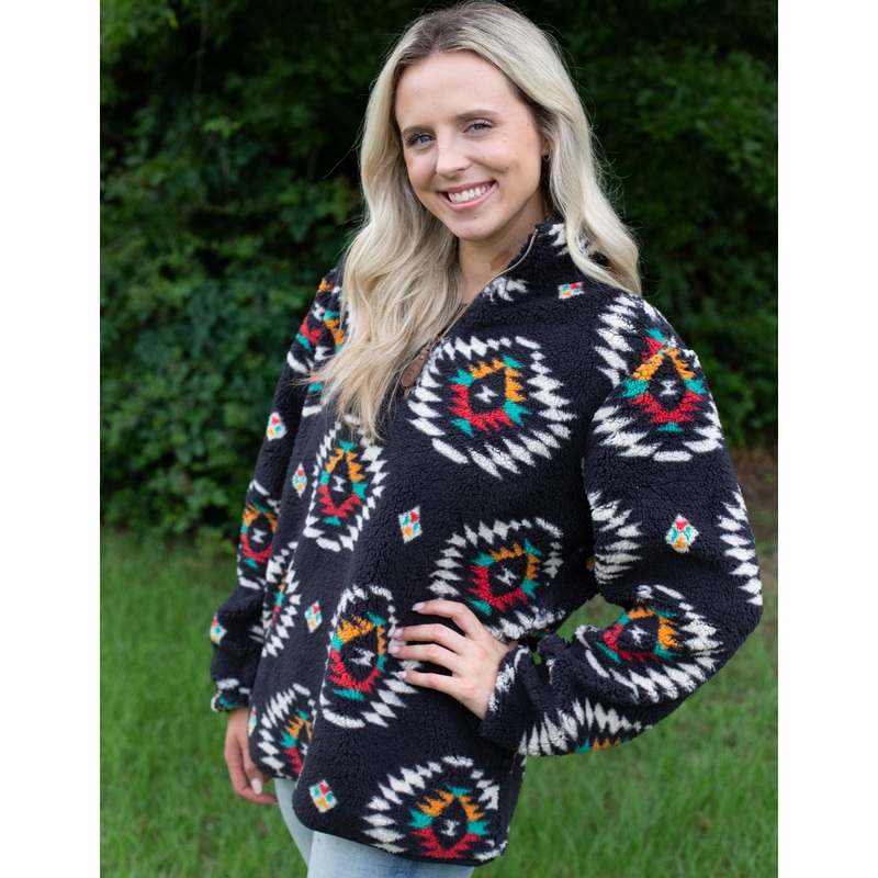 SH-3001 AZTEC SHERPA BLACK|AZTEC|Adult XSmall|Adult Small|Adult Medium|Adult Large|Adult X-Large|Adult XX-Large|Adult XXX Large