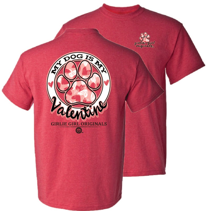 2578 Dog Valentine SS-Heather Red