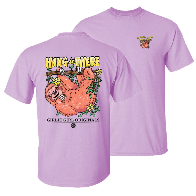 2596 Hang in There SS-Orchid|Orchid|Adult Small|Adult Medium|Adult Large|Adult X-Large|Adult XX-Large|Adult XXX-Large