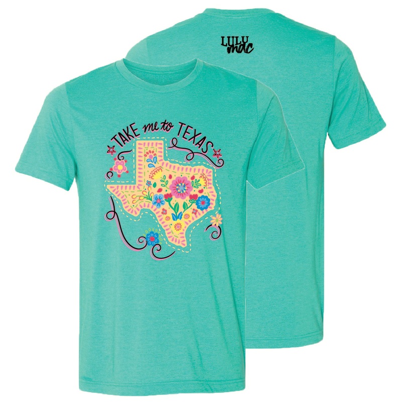Lulu Mac-104 Texas Flowers SS-Heather Sea Green