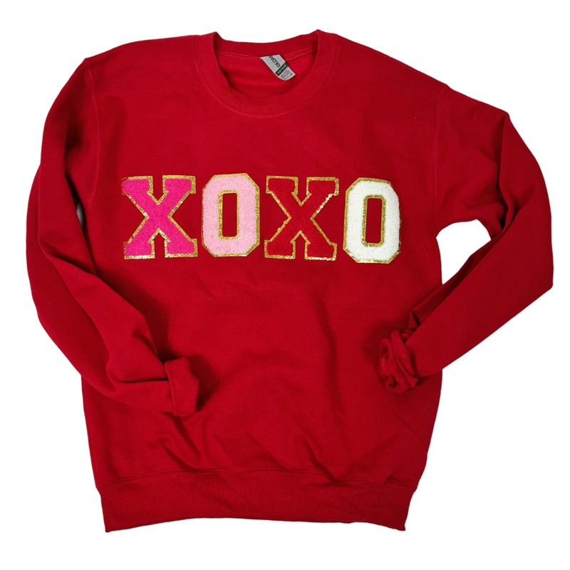 SW-6723 XOXO-Red Sweatshirt|Red|Small|Medium|Large|X-Large|XX-Large|XXX-Large