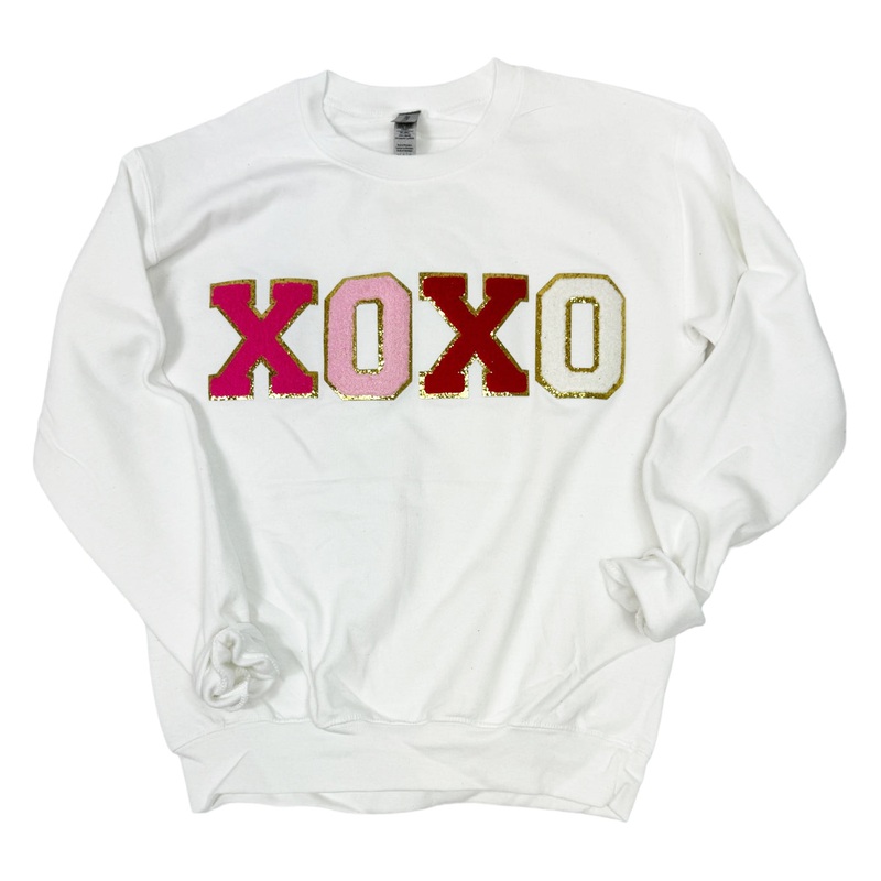 SW-6723 XOXO-White Sweatshirt|White|Small|Medium|Large|X-Large|XX-Large|XXX-Large