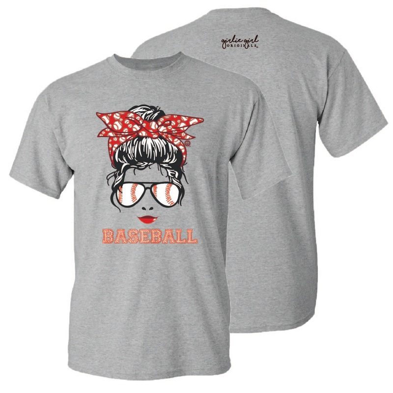 2628 Baseball Messy Bun-SS Sports Grey