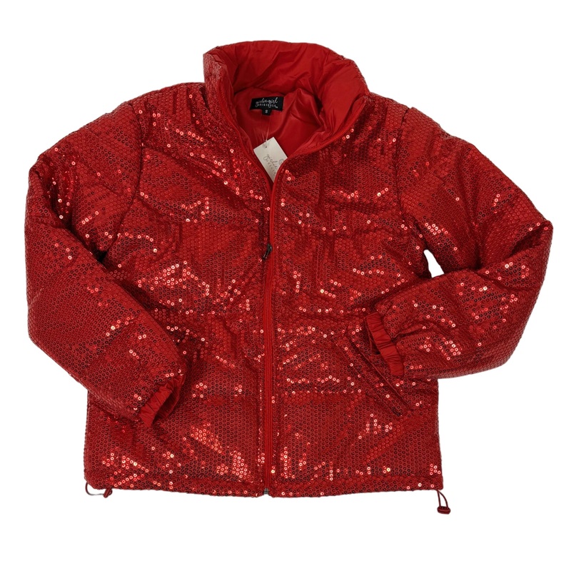 SQ-1999 Red Sequin Zip Up Jacket