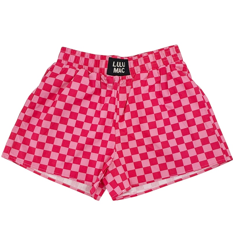 BXCK-PINK/PINK CHECK BOXER SHORT