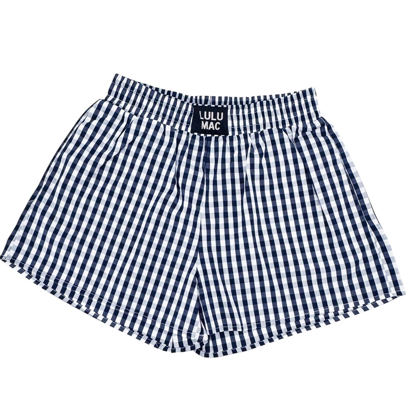 BXGH-NAVY GINGHAM BOXER SHORT|NAVY|XSmall|Small|Medium|Large|X-Large|XX-Large