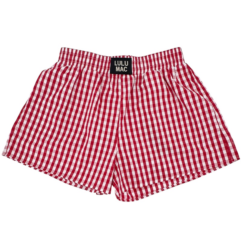 BXGH-RED GINGHAM BOXER SHORT|RED|XSmall|Small|X-Large|XX-Large|Medium|Large
