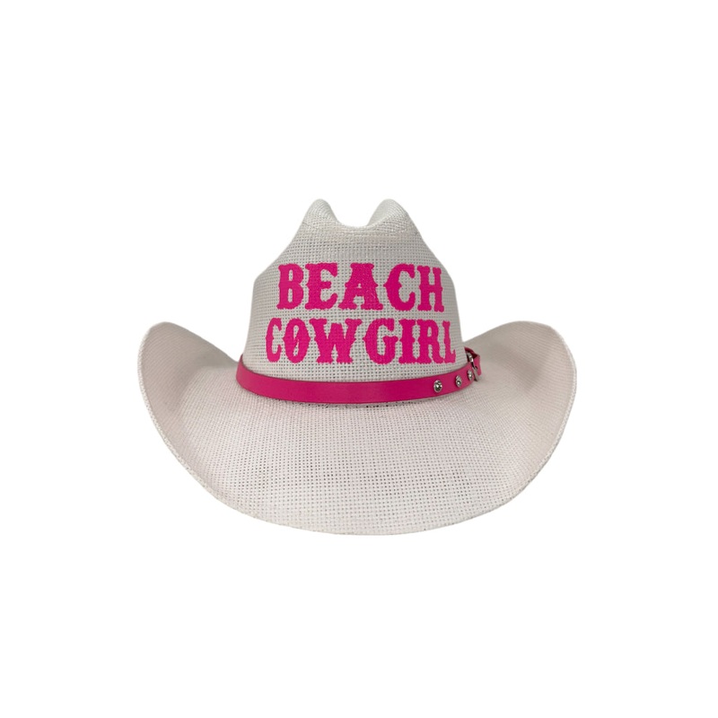 CH-1043-BEACH COWGIRL WHITE/PINK