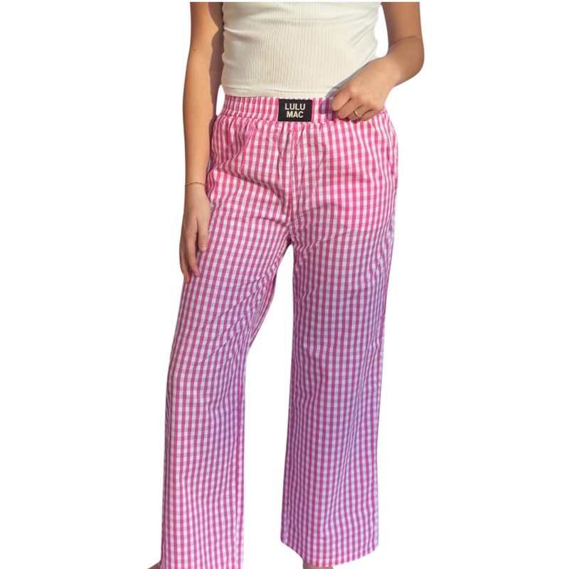 PAGH- PINK GINGHAM PANT|PINK|XSmall|Small|Medium|Large|X-Large|XX-Large