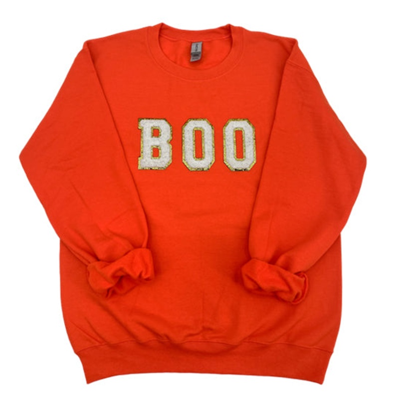 SW-6723 BOO ORANGE SWEATSHIRT|White|Small|Medium|Large|XX-Large|X-Large