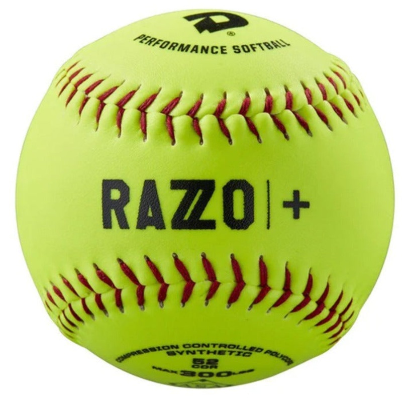 DeMarini Razzo 12 USA (ASA) Synthetic Slowpitch Softball 52-300 – One Dozen: WTDRZPS12AB