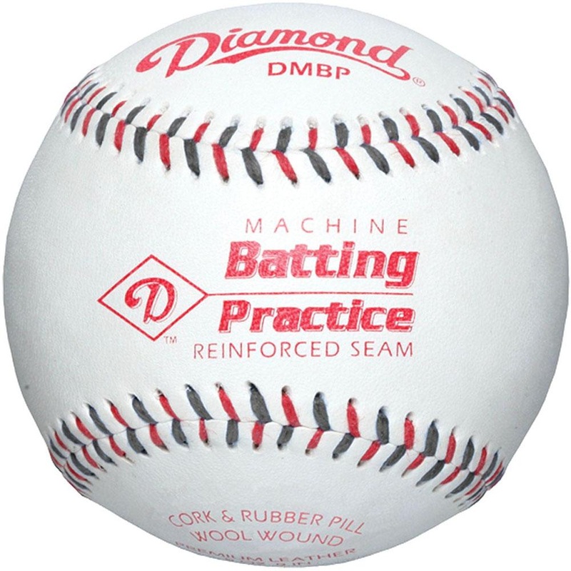 Diamond Leather Pitching Machine Baseball (Dozen): DMBP