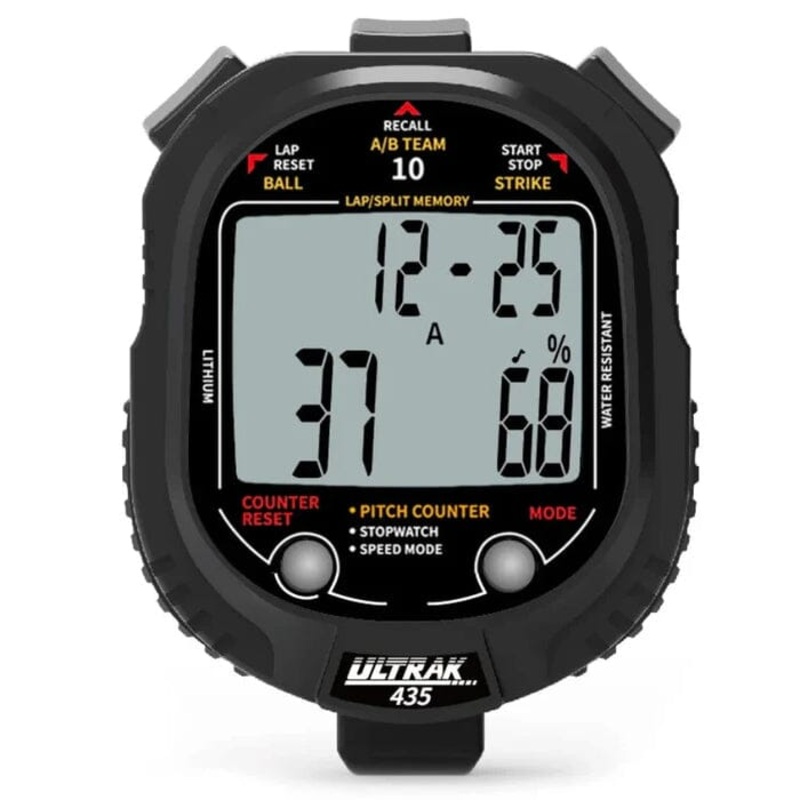ULTRAK 435: Pitch Counter w/ Pitch Speed Tracker & 10 Memory Stopwatch