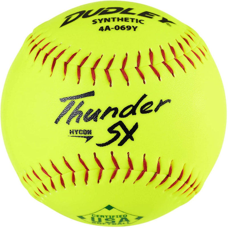 Dudley ASA Thunder SY Hycon 12 52/300 Synthetic Slowpitch Softballs: 4A069Y