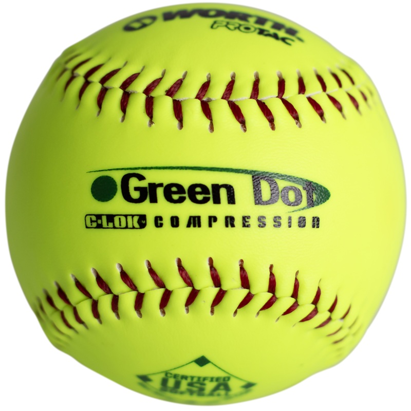 Worth USA Hot Dot 11 52/300 Synthetic Slowpitch Softballs: AHD11SY