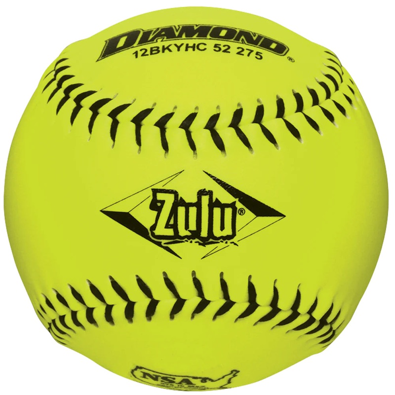 Diamond NSA Zulu 12 52/275 Composite Slowpitch Softballs: 12BKYHC-52-275
