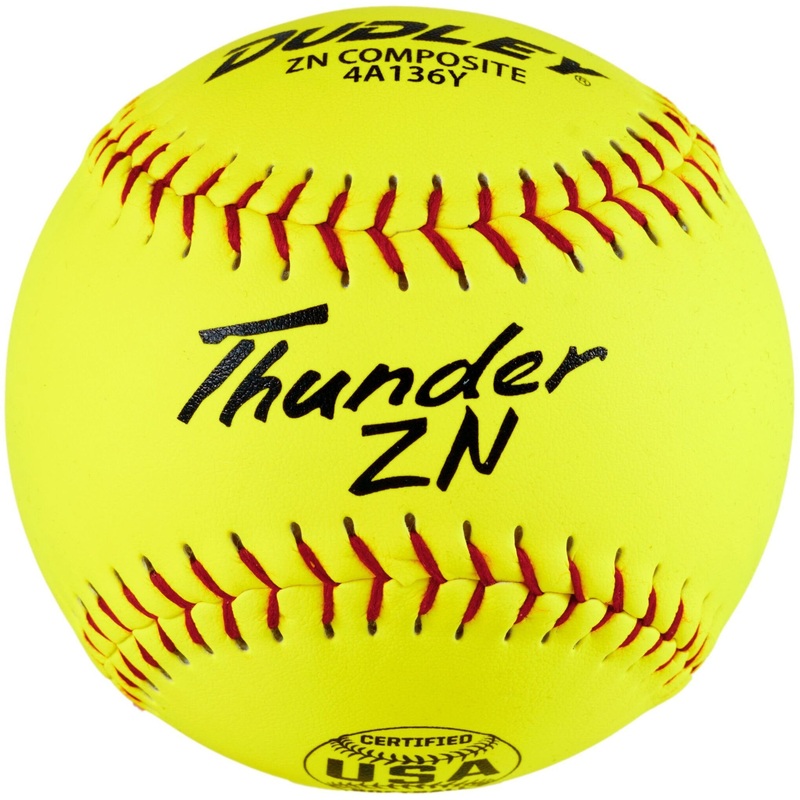 Dudley USA/ASA Thunder ZN Hycon 12 44/375 Composite Slowpitch Softballs: 4A136Y