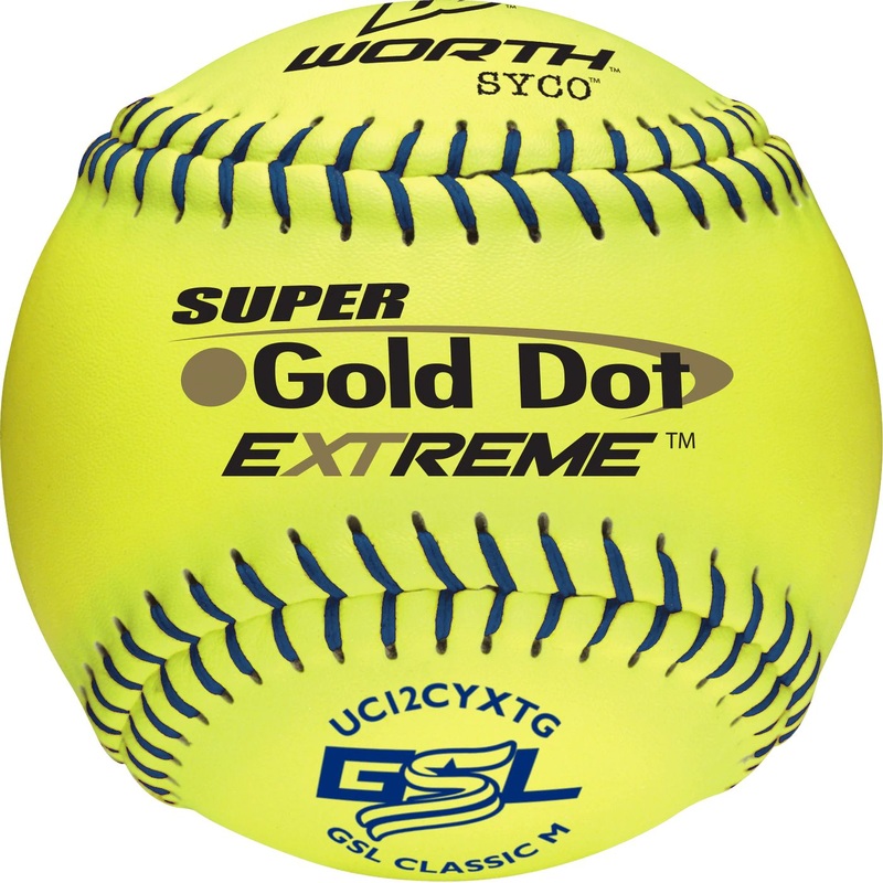 Worth GSL Classic M Super Gold Dot 12 40/325 Composite Slowpitch Softballs: UC12CYXTG