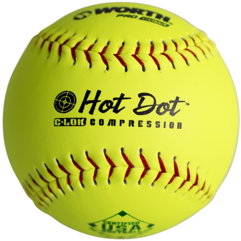 Worth USA Hot Dot 12 52/300 Composite Slowpitch Softballs: AHD12CY