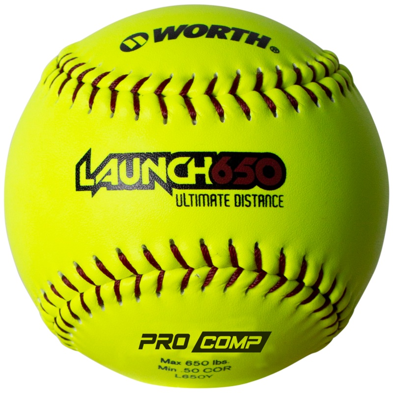 Worth Launch 650 Ultimate Distance 12 50/650 Composite Slowpitch Softballs: L650Y
