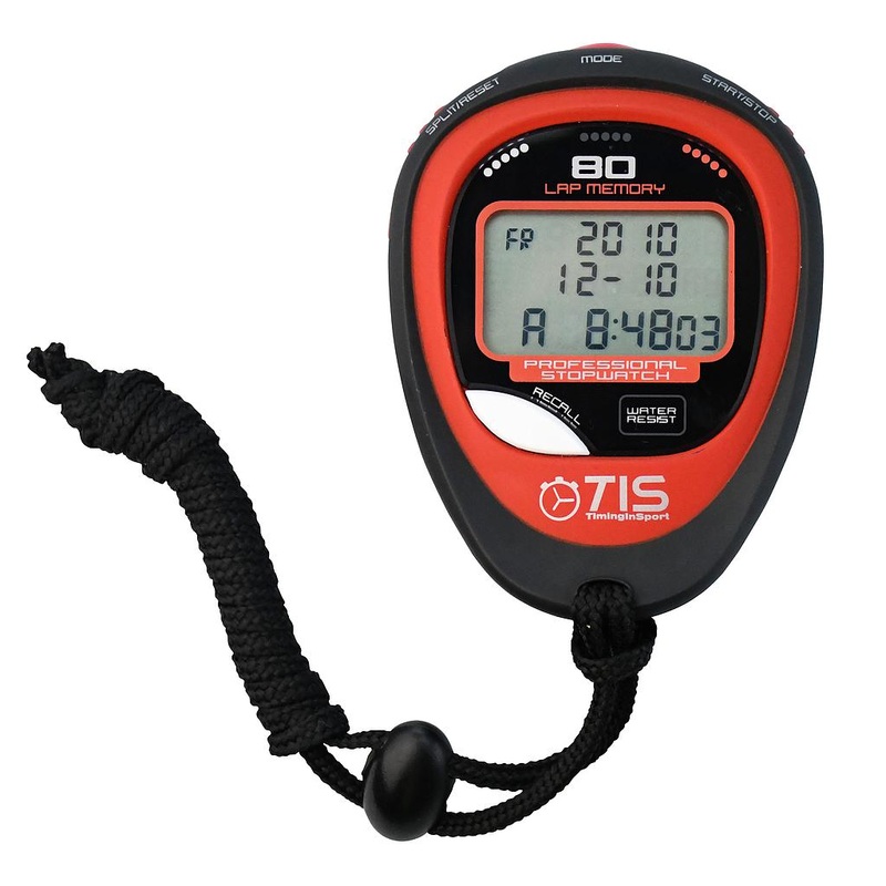 TIS Pro 134 80 Lap Stopwatch|Black/Red