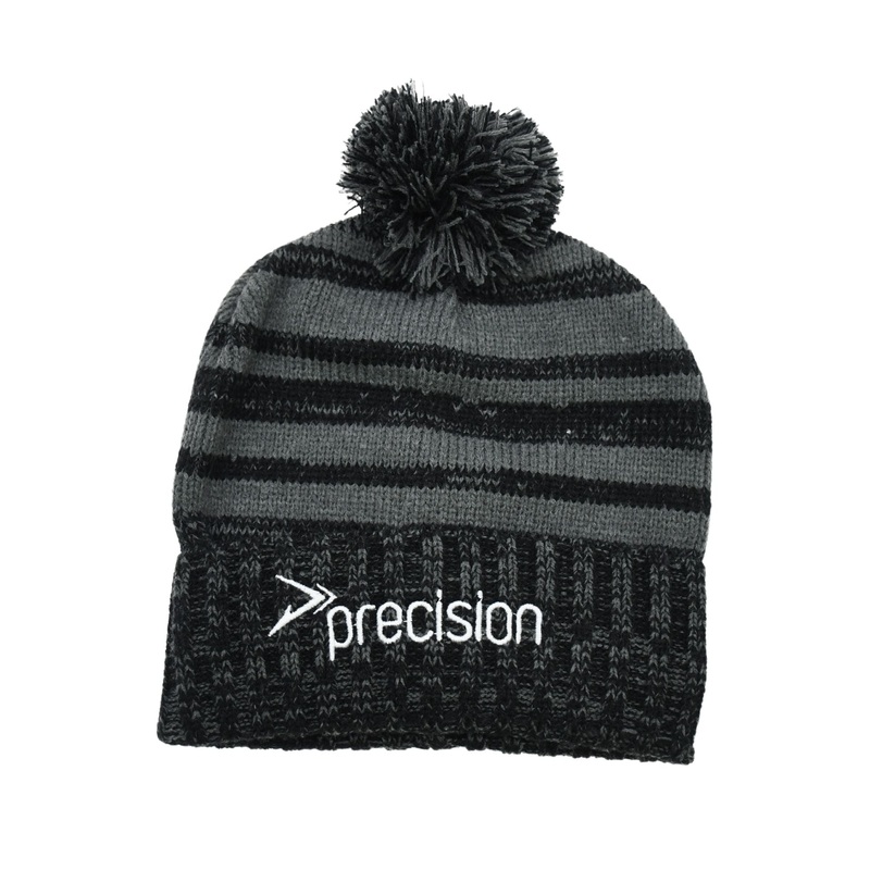 Precision Pom Beanie Hat|OSFM|Black/Grey/Grey
