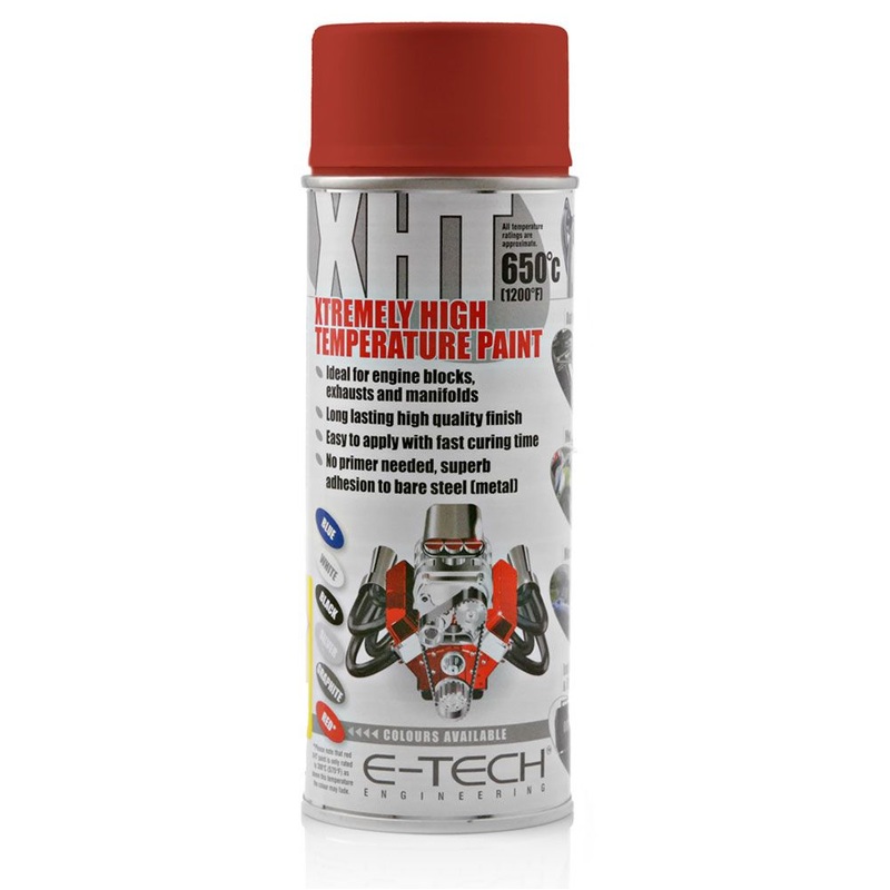 E-TECH XHT Paint Red Rated to 350C (662F) 400ml aerosol