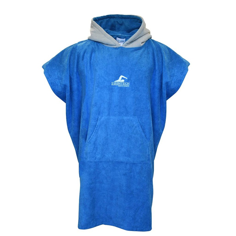 SwimTech Microfiber Poncho|Blue/Grey