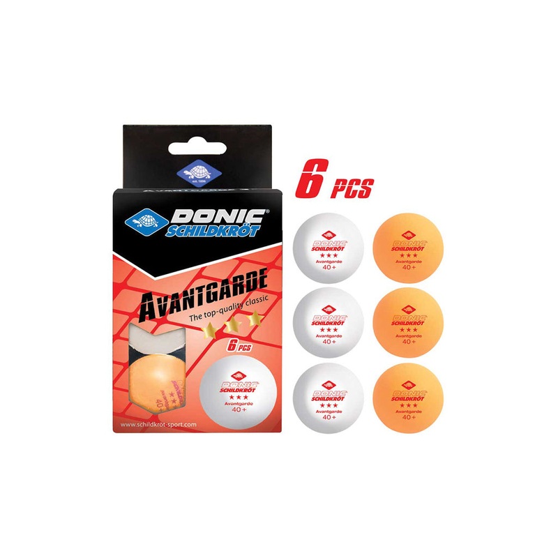 DONIC 3-Star Avantgarde Poly 40+ Ball – 6 Pack