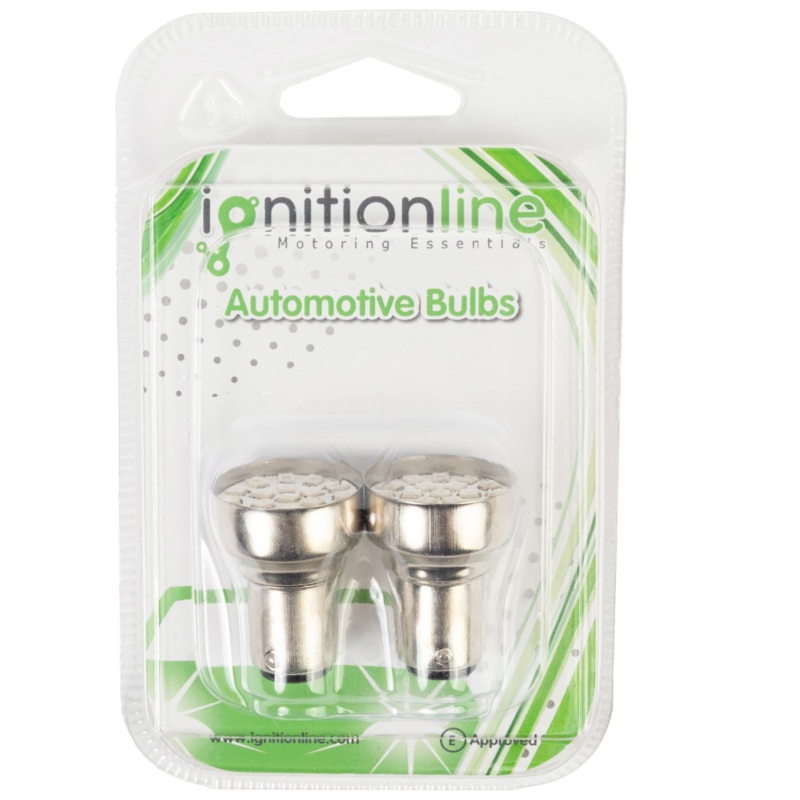 19 Round LED 581 BAU15s PY21W 12V Car Van Indicator Repeaters Bulbs YELLOW (Twin Pack)