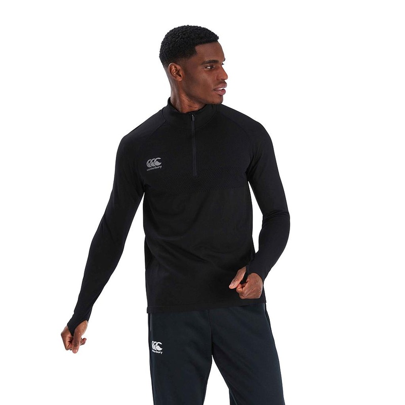 Canterbury Seamless 1/4 Zip|XSmall/Small|Black/Grey