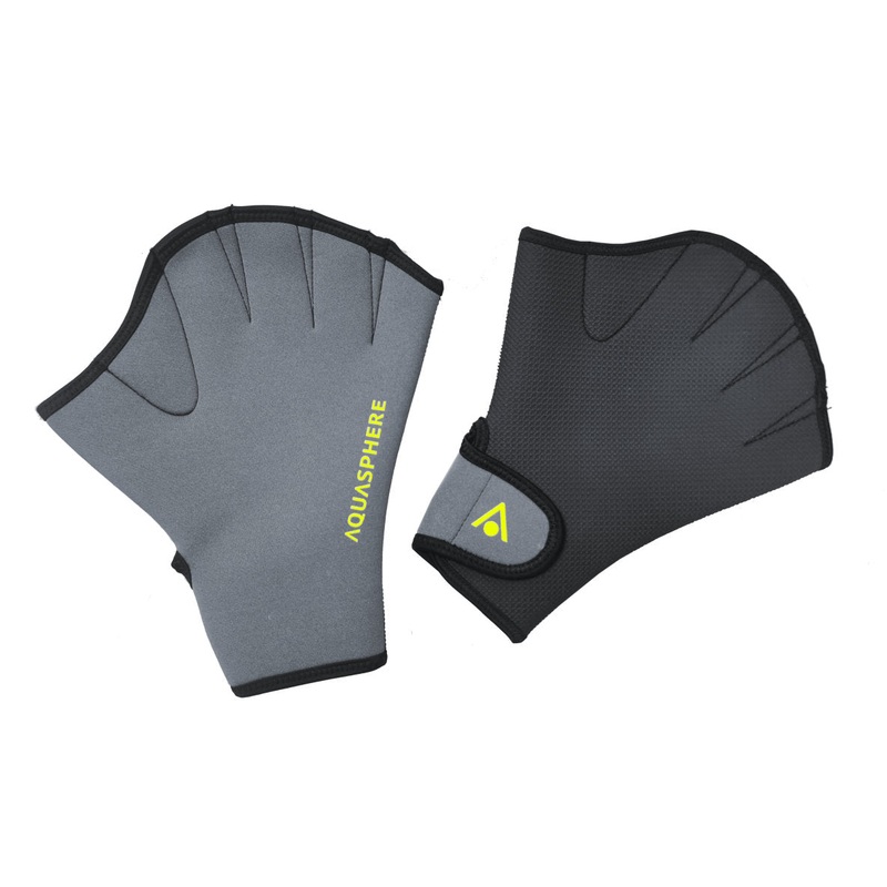 Aquasphere Swim Gloves|Large|Medium|Small|Gray/Black
