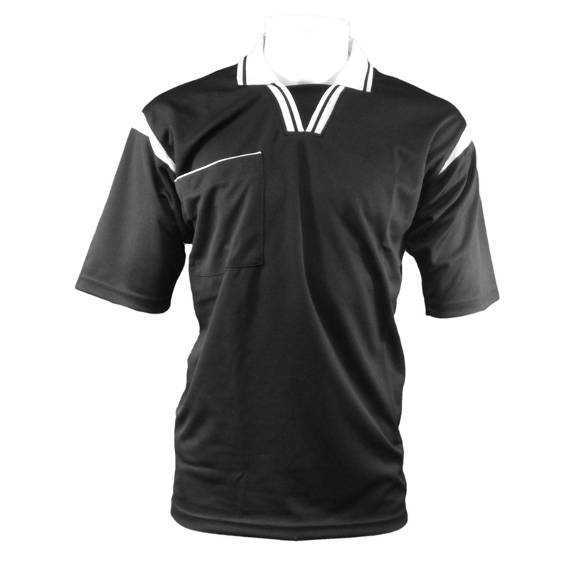 Short Sleeve Ref Jersey|Large|Medium|X-Large|Black/White