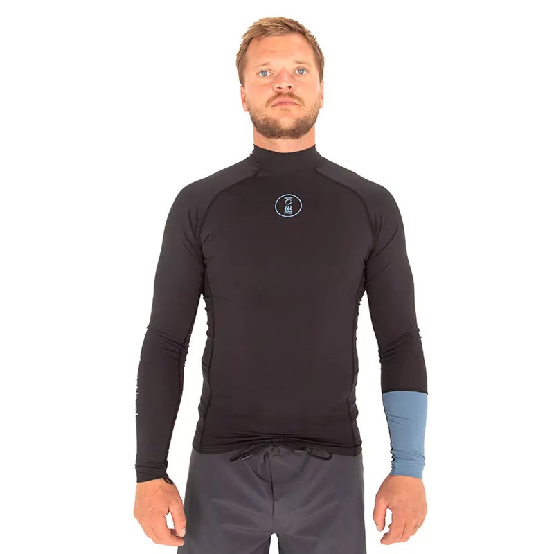 Fourth Element Men’s Long Sleeve Hydro-T Rashguard – Black/Ocean Blue